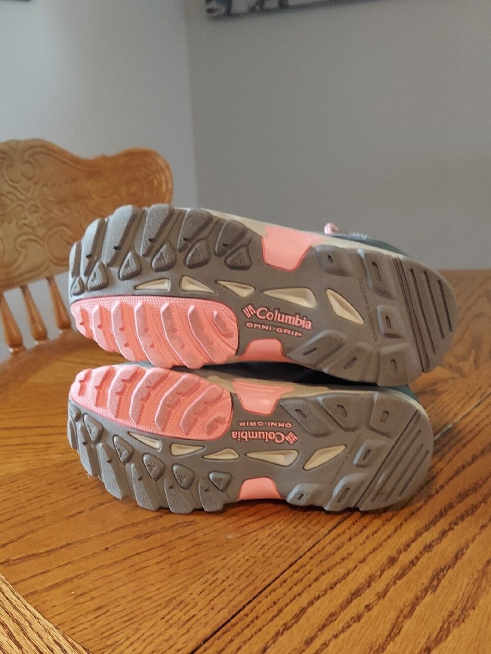 Columbia Girl's Gray and Pink Lace-Up Hiking Boots - Picture 8 of 9
